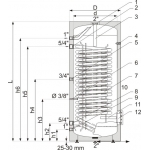 Concept H1WT SGW(S) 300 Maxi indirekt tároló hőszivattyúhoz 300 literes - álló kivitel